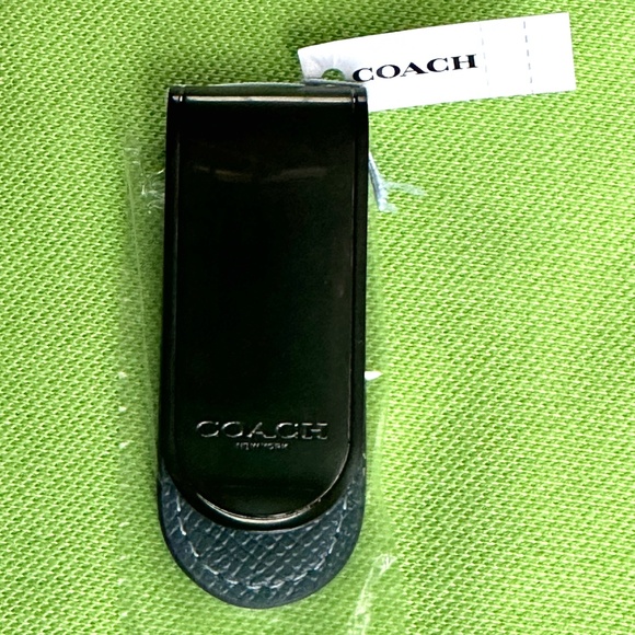 COACH MONEY CLIP:NWT DENIM/GUNMETAL CM180 - Picture 1 of 10